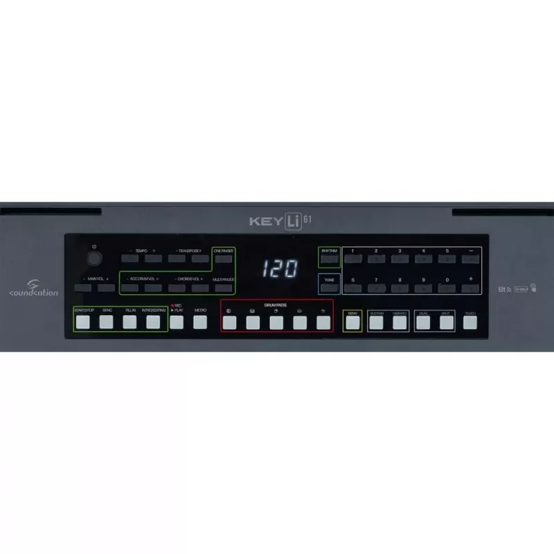 KYL Soundsation KeyLi-61 Keyboard - 61 Touch-Sensitive Keys, 300 Tones, USB-MIDI, Black