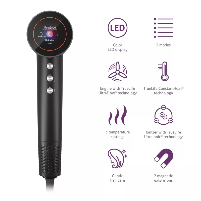 TLF TrueLife HairDryer D9 Hair Dryer 1600 W Black