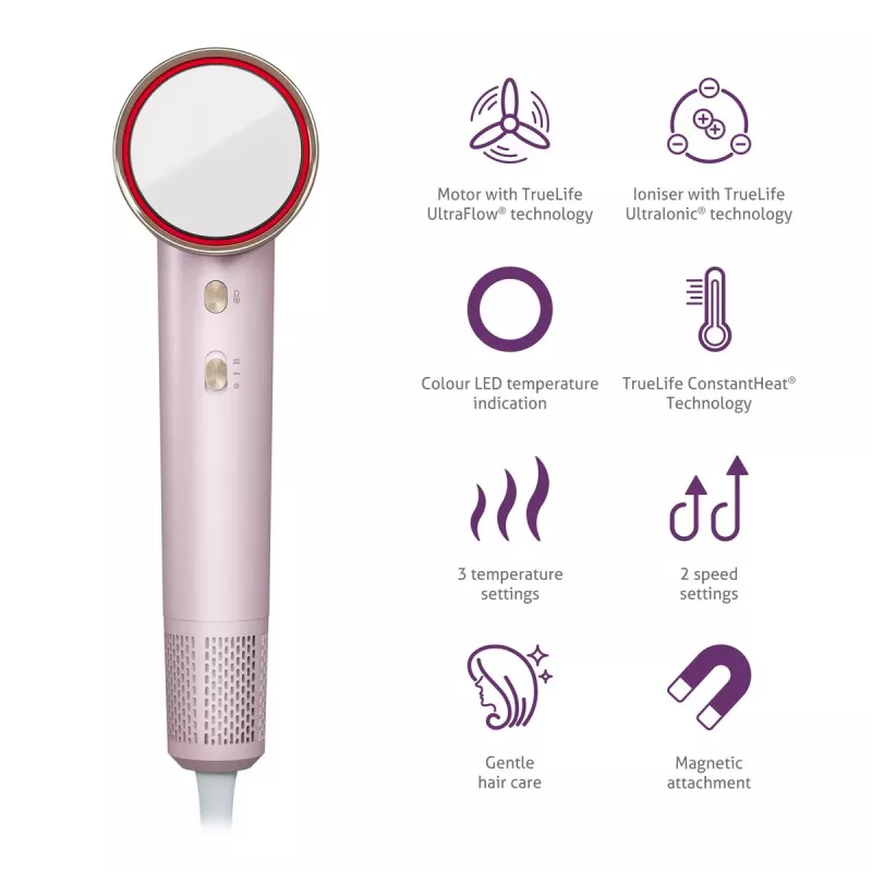 TLF TrueLife HairDryer D6 Hair Dryer 1600 W Rose