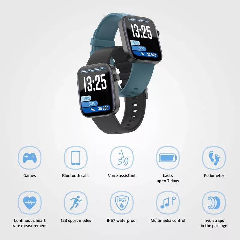 LAMAX BCool2 Plus Black Smartwatch 1.8 inch IP67 Bluetooth 5.1 260mAh