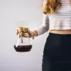 CHEMEX Classic Coffee Maker 3-Cup Pour-Over Borosilicate Glass with Wood Collar and Leather Tie