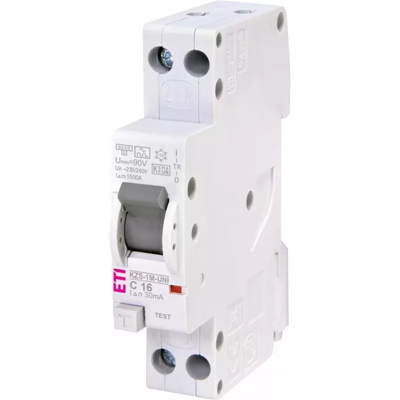 ETI KZS-1M-UNI RCBO 1P+N C16 30mA Type A (002176034)