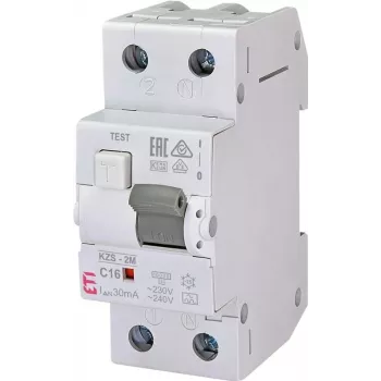 ETI Residual Current Circuit Breaker 2P 16A 30mA Type AC KZS-2M Auto