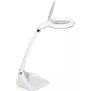 MAUL MAULiris LED Magnifying Desk Lamp, 3 Diopter (1.75x), 127 mm Lens, 760 lm, 6500 K, 9 W, White