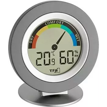 TFA 30.5019 Thermo-Hygrometer COSY - Digital Indoor Thermometer and Humidity Meter with Max/Min Memory, Comfort Zone Indicator, LCD Display, White