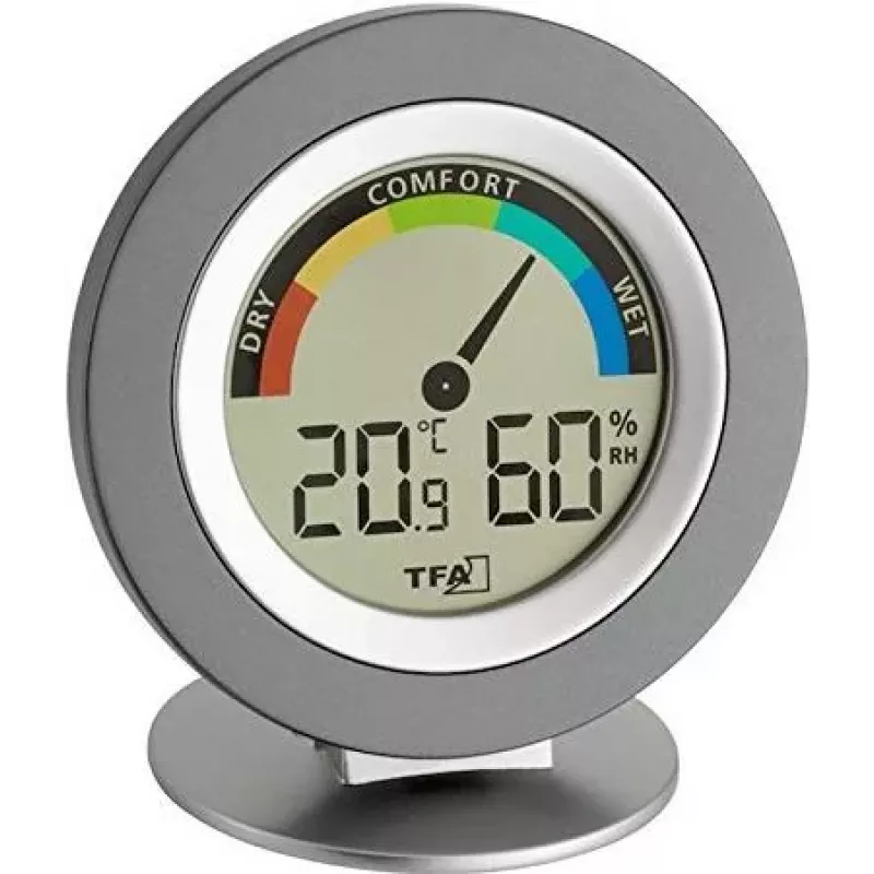 TFA 30.5019 Thermo-Hygrometer COSY - Digital Indoor Thermometer and Humidity Meter with Max/Min Memory, Comfort Zone Indicator, LCD Display, White