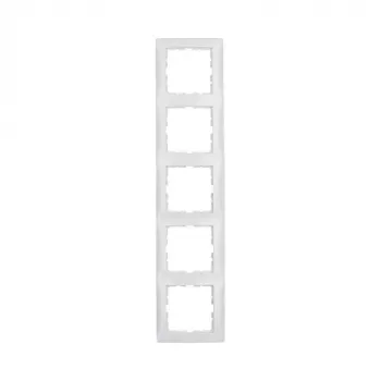 Berker 1015 89 89 5-Gang Cover Frame S.1 Polar White Glossy