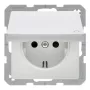 Berker 47516089 SCHUKO Socket with Hinged Cover Polar White Velvet