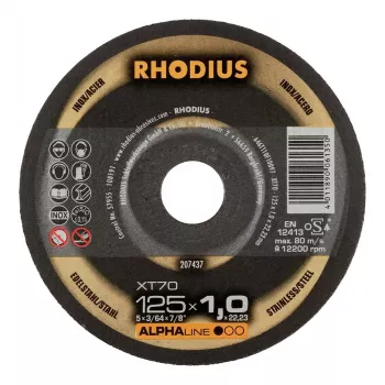 RHODIUS XT70 Cutting Disc 125x1.0x22.23 mm