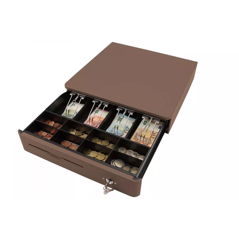 OLYMPIA M405 Electronic Cash Drawer, Black, 4 Banknote/8 Coin Compartments, 24V, RJ11/RJ12, 1.5m Cable