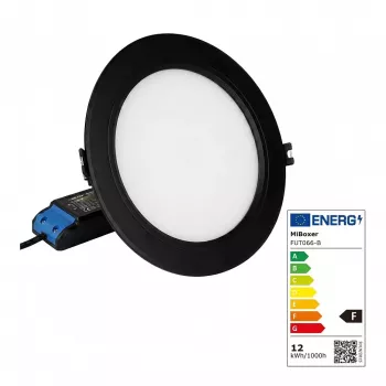MIBOXER FUT066B LED Panel Round 12W RGB-WW with Radio and WiFi Black