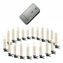 SYNERGY21 LED Xmas Candles 24-Piece Set with Remote Control - Warm White, Flicker Effect, Timer, Dimmer, Clip-On for Christmas Tree