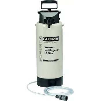 GLORIA Plastic Pressurized Water Tank, 10L, Backpack Sprayer, Green/Grey