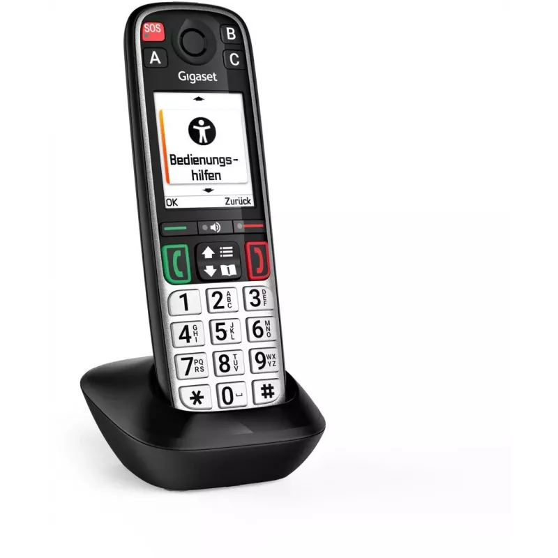 Gigaset EASY 500HX Analog/DECT Landline Phone Caller ID Black, Silver