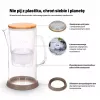 Lauben Glass Water Filter Jug 32GW, 3.2L, Borosilicate Glass, BPA-Free, Electronic Filter Life Indicator, Transparent/Black