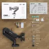 ONKRON G80-B Desk Mount Monitor Arm for 13-32 inch Screens, 8 kg Capacity, Black