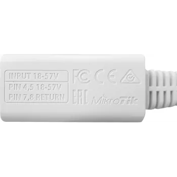 MikroTik Power Injector (RBGPOE) - Passive PoE, 10/100 Mbps, 9-48V DC Input
