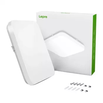 Lepro 150006 Ceiling Light, 24W, 2400 lm, 4000K, IP54, Flush Mount, Round, PC, White