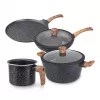 Westinghouse WCCS008506AMBB 6-Piece Forged Aluminium Cookware Set with Non-Stick Coating, Induction Compatible, Black/Grey