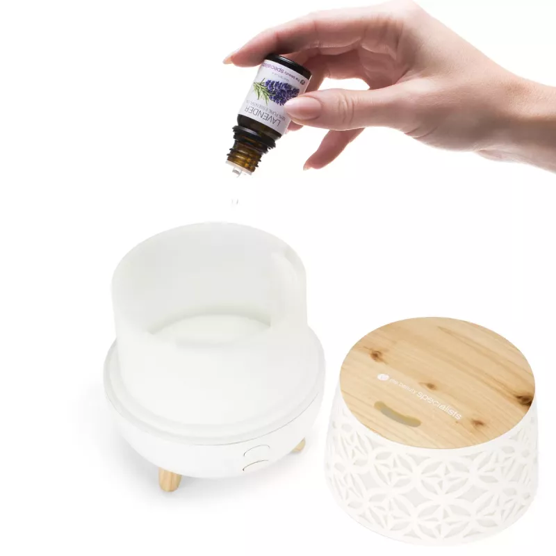 RIO DHTA-EU/1,2 TALIA Ultrasonic Aroma Oil Diffuser, 100ml, White with Wood Grain Base