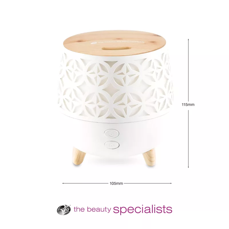RIO DHTA-EU/1,2 TALIA Ultrasonic Aroma Oil Diffuser, 100ml, White with Wood Grain Base