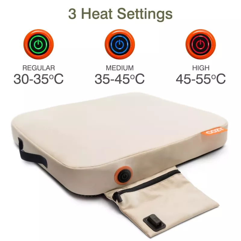 Bodi-Tek BT-CSOH-XX-EU/1.2 COZY Cordless Heated Seat Pad 39 x 44cm, Beige