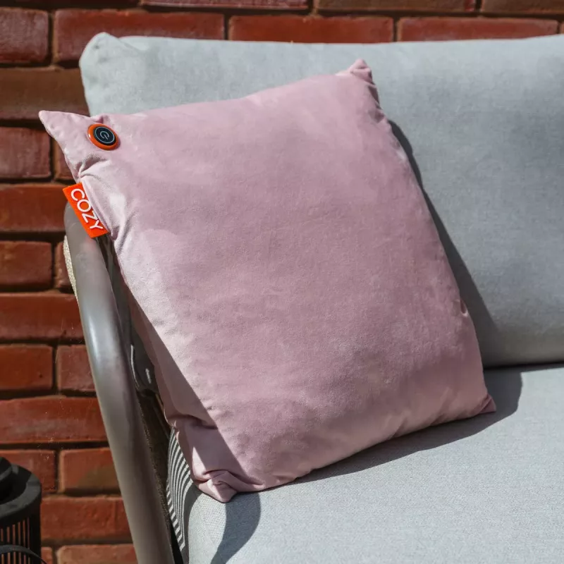 Bodi-Tek BT-CSHT2-V-LP-PB10 COZY Una Heated Comfort Cushion 45 x 45cm, Light Pink Velvet