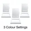 RIO MMAW-EU/1,0 Home and Away Dressing Table Make Up Mirror - Dual Sided LED Illuminated, 1x/5x Magnification, Foldable, White