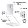 RIO MMAW-EU/1,0 Home and Away Dressing Table Make Up Mirror - Dual Sided LED Illuminated, 1x/5x Magnification, Foldable, White