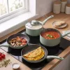 Progress BW14255G Neutrals 5 Piece Pan Set – Forged Aluminium, Stone Effect Non-Stick, Induction Compatible