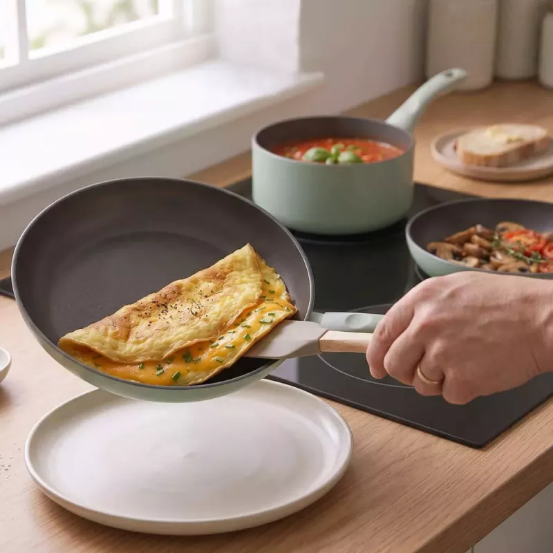 Progress BW14255G Neutrals 5 Piece Pan Set – Forged Aluminium, Stone Effect Non-Stick, Induction Compatible