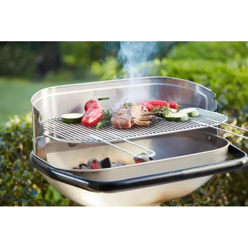 Barbecook Loewy 55 SST Charcoal Barbecue, 59.8 x 35.4 x 101 cm, Stainless Steel Grate, Black