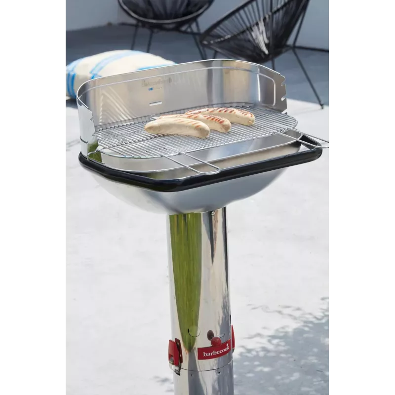 Barbecook Loewy 55 SST Charcoal Barbecue, 59.8 x 35.4 x 101 cm, Stainless Steel Grate, Black