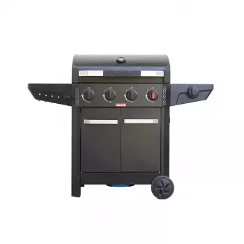 Barbecook Gas Barbecue Luca 412 with Cabinet and Sideburner, 145.4 x 60.3 x 112.3 cm, Black