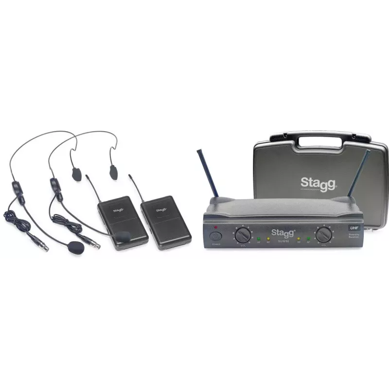 Stagg SUW 50 HH FH EU UHF True Diversity Wireless Headset System with 2 Channels Black