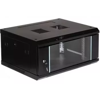 EPRADO-R19-4U/450-BLUE 19-inch 4U Wall Mount Rack Cabinet, Blue (RAL 5012), 450mm Depth, 60kg Load, Tempered Glass Door