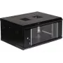 EPRADO-R19-4U/450-BLUE 19-inch 4U Wall Mount Rack Cabinet, Blue (RAL 5012), 450mm Depth, 60kg Load, Tempered Glass Door
