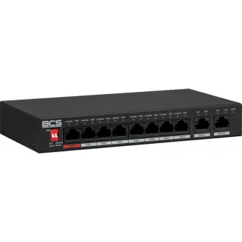 BCS LINE BCS-L-SP0802G(2) 8-Port PoE+ Switch with 2 Gigabit Uplink Ports, 120W