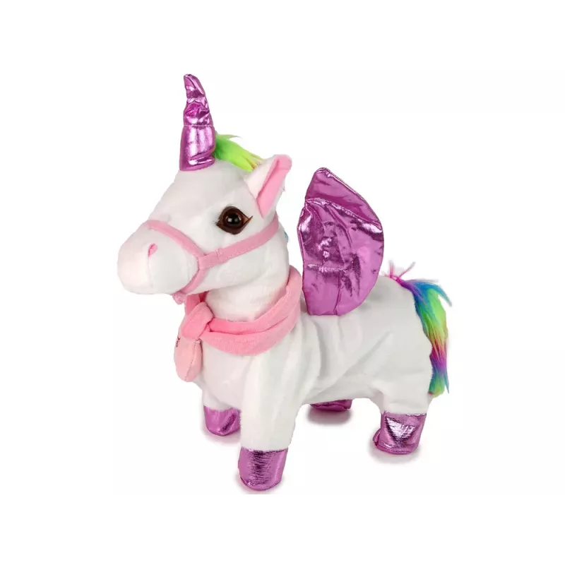 LEAN TOYS Mascot Horse Interactive Unicorn White Pink Wings