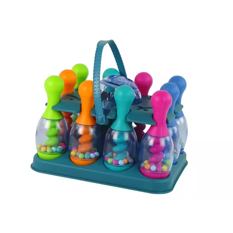LEAN TOYS Skill Game Bowling With Balls Iridescent Ball Stand