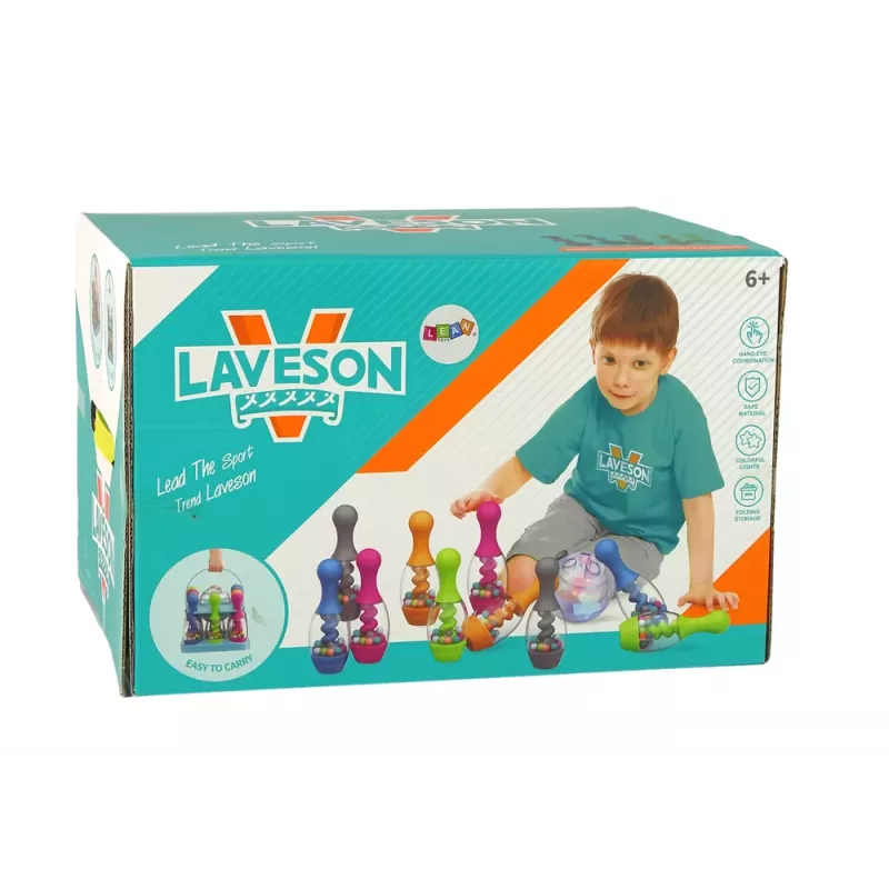 LEAN TOYS Skill Game Bowling With Balls Iridescent Ball Stand