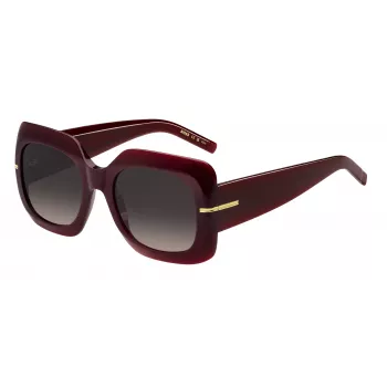 BOSS Women's Sunglasses BOSS1730SLHF Dark Havana Acetate Square Frame Brown Gradient Lens 54mm