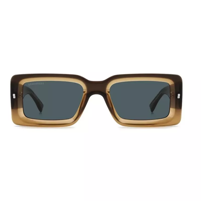 DSQUARED2 D2-0142-S-9EN Men's Sunglasses - Black Acetate Frame, Grey Polycarbonate Lenses, 52mm