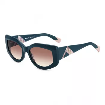 MISSONI Women's Sunglasses MIS0198SZI9 - Havana Acetate Modified Square Frame with Gradient Brown Lenses