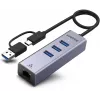 UNITEK USB-C Hub 4-in-1 Ethernet 3 x USB-A 5 Gbps with USB-A Adapter