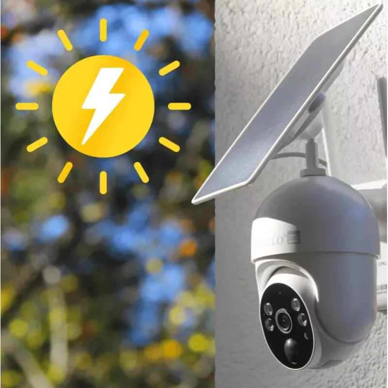 ORLLO TZ1 PRO 4G LTE Wireless Rotating IP Camera with Solar Panel, 3MP, 10000mAh Battery, IP66