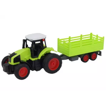 LEAN TOYS Remote Controlled RC Tractor With Trailer 1:16 Green