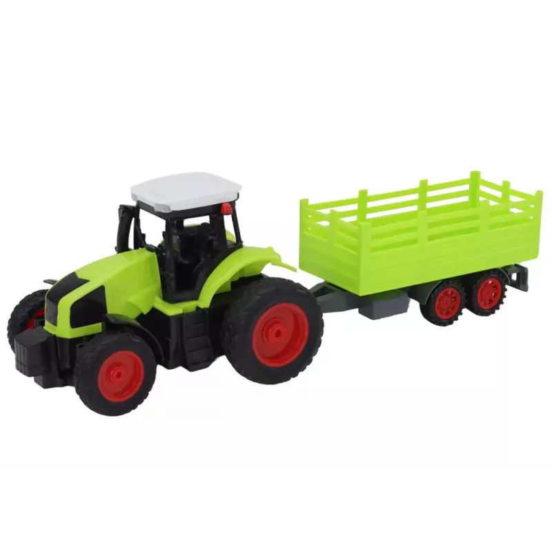 LEAN TOYS Remote Controlled RC Tractor With Trailer 1:16 Green