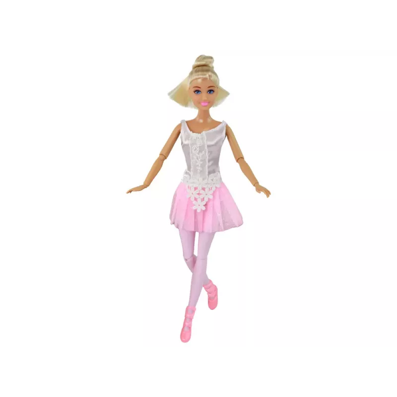 LEAN TOYS Children's Doll Anlily Ballerina Dancer Statuette Bun Pink Dress