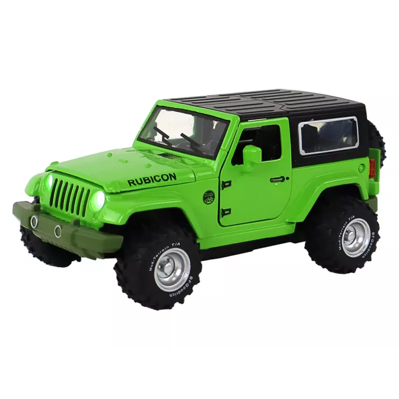 LEAN TOYS Off-Road Car Battery Powered Friction Drive Metal Green 1:32